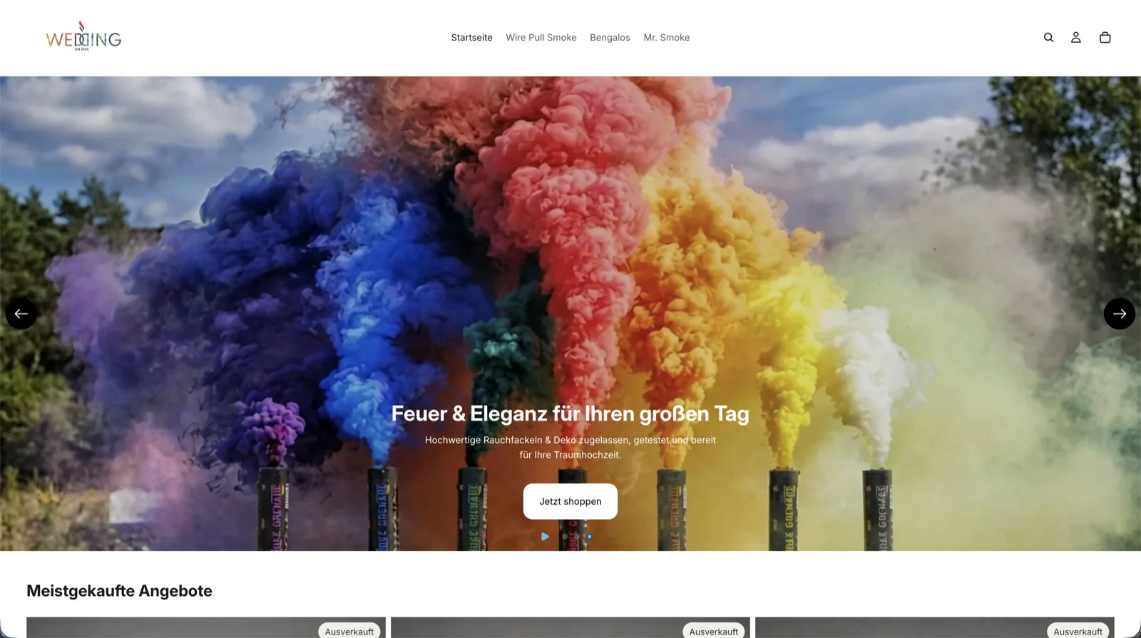 Wedding on Fire · E-Commerce · Hochzeit